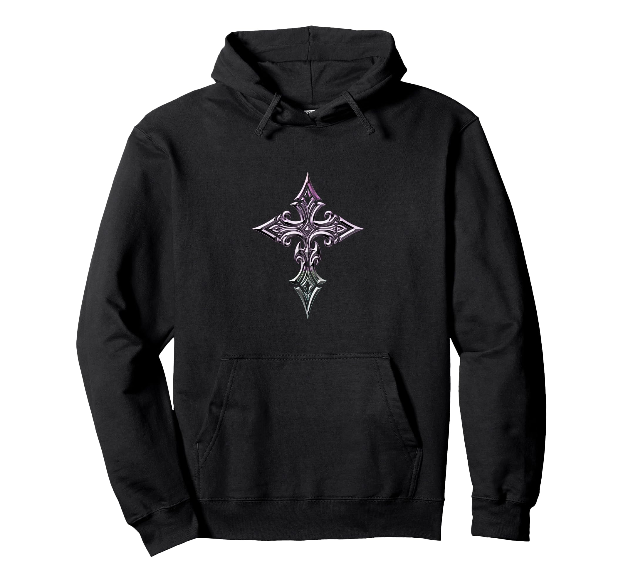 Gothic Cross Minimal Y2K Hoodie - Streetwear Style Unisex - T-Shirt, Sweatshirt, Hoodie