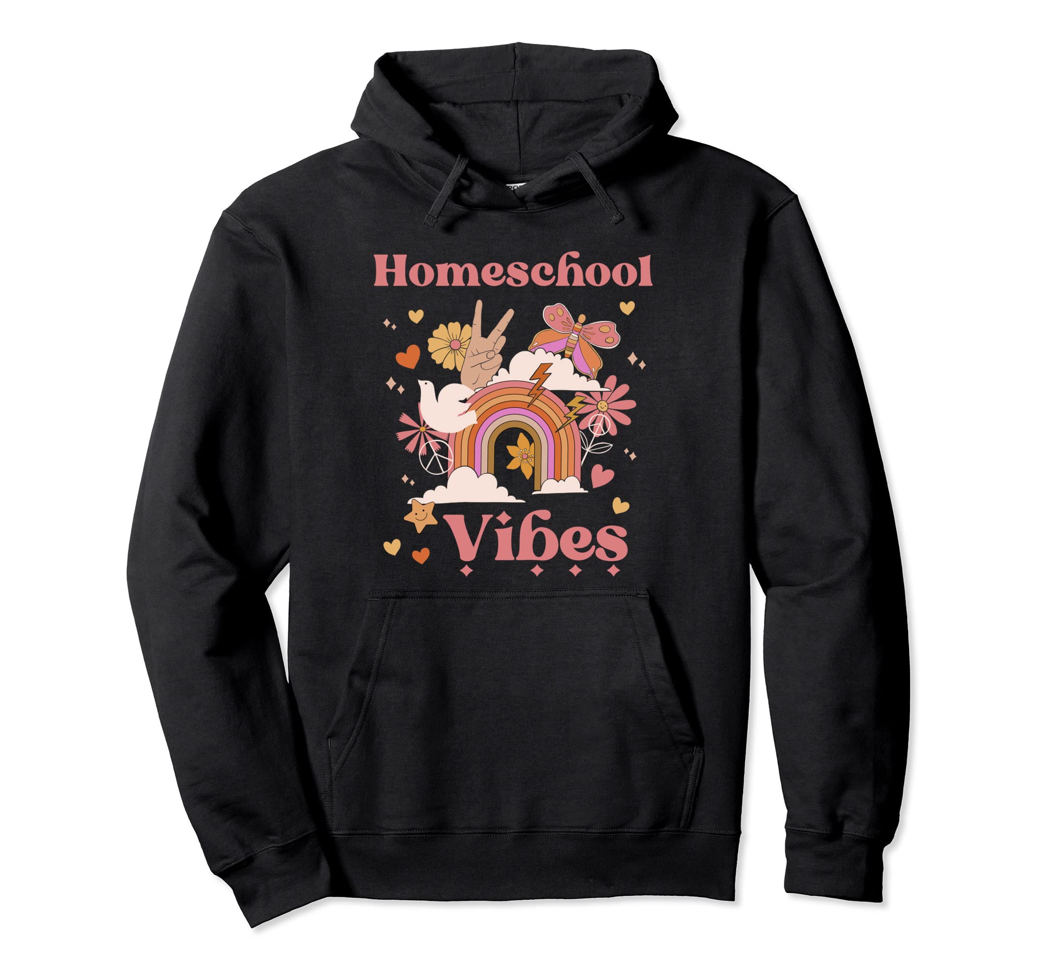 Homeschool Vibes Home School Groovy Boho Hoodie - Custom Art Print Unisex - T-Shirt, Sweatshirt, Hoodie