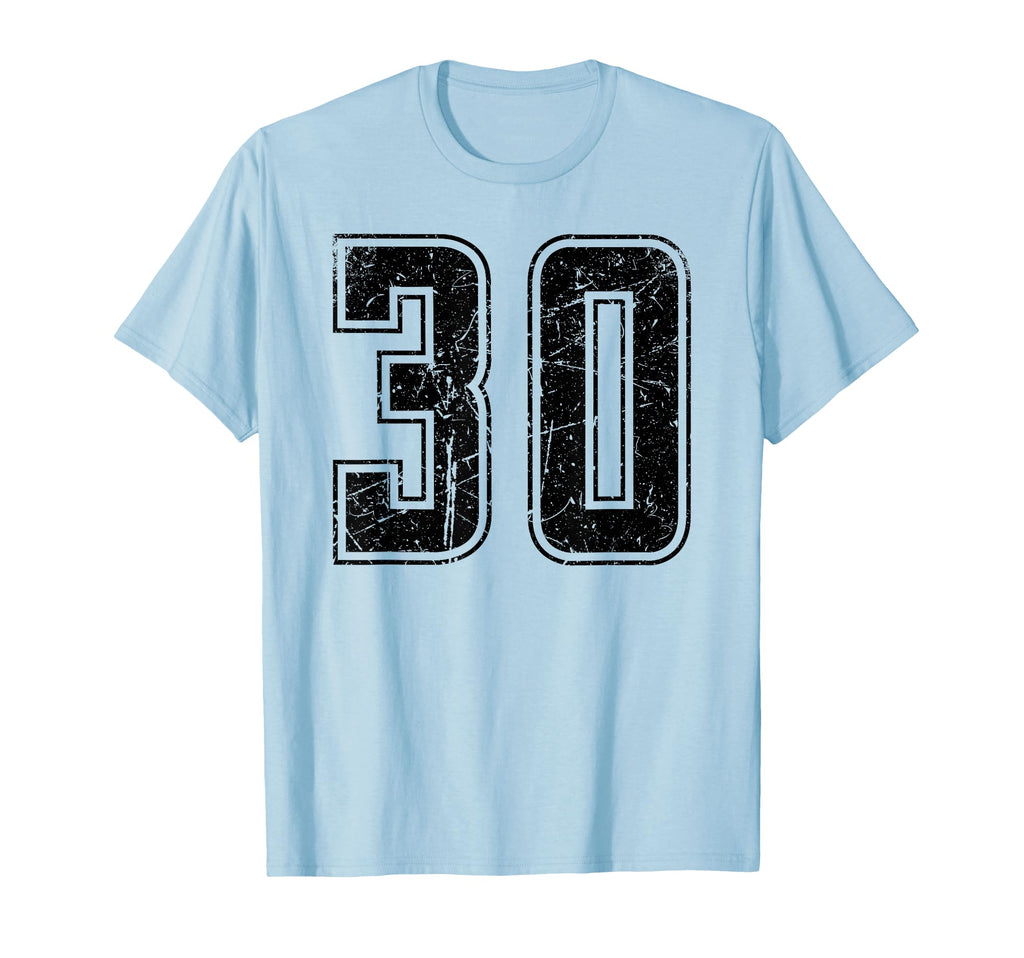 Number 30 Distressed Grunge Jersey Team Fan T-Shirt - Graphic Print Unisex - T-Shirt, Sweatshirt, Hoodie