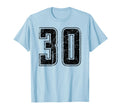 Number 30 Distressed Grunge Jersey Team Fan T-Shirt - Graphic Print Unisex - T-Shirt, Sweatshirt, Hoodie