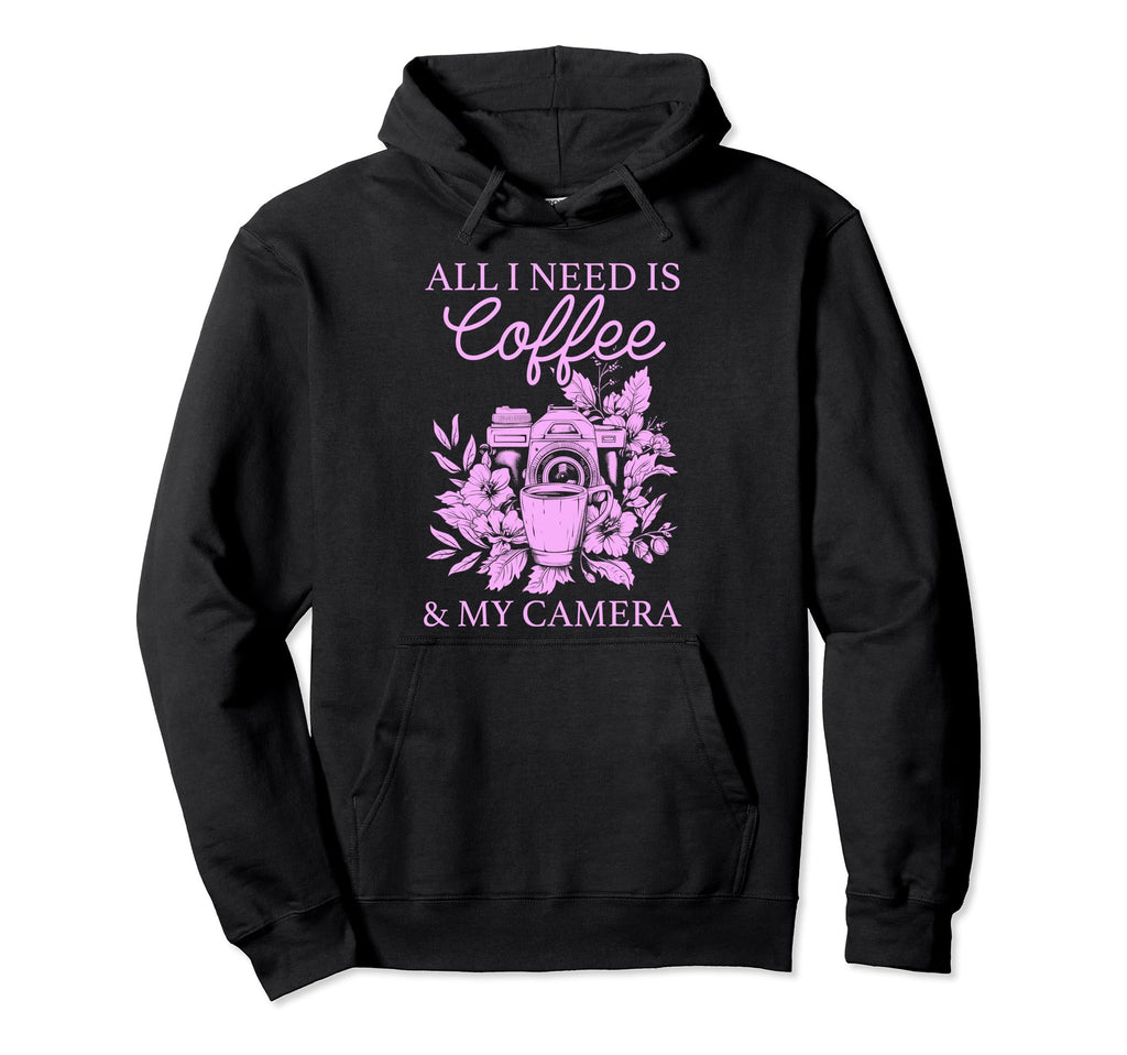 Photographer Coffee Camera Flowers Hoodie - Trendy Graphic Men Women - T-Shirt, Sweatshirt, Hoodie