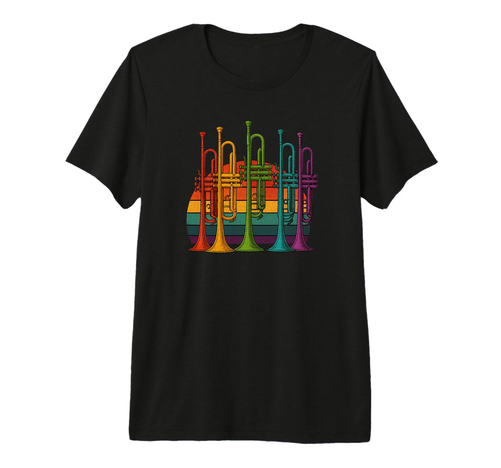 Trumpet Funny 80S Musician Tri T-Shirt - Fun Novelty Design for Adults - T-Shirt, Sweatshirt, Hoodie