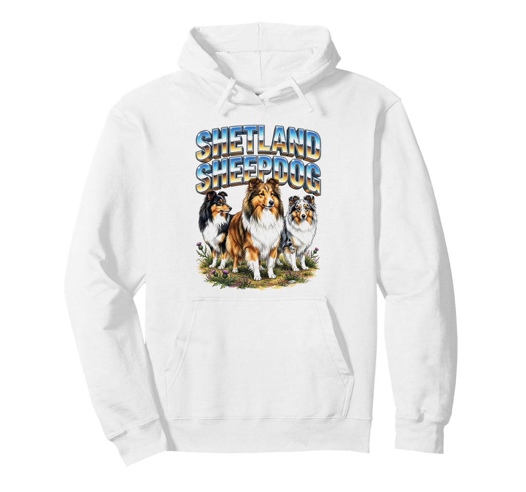 Shetland Sheepdog 90S Dog Lover Shetland Hoodie - Graphic Print for Adults - T-Shirt, Sweatshirt, Hoodie