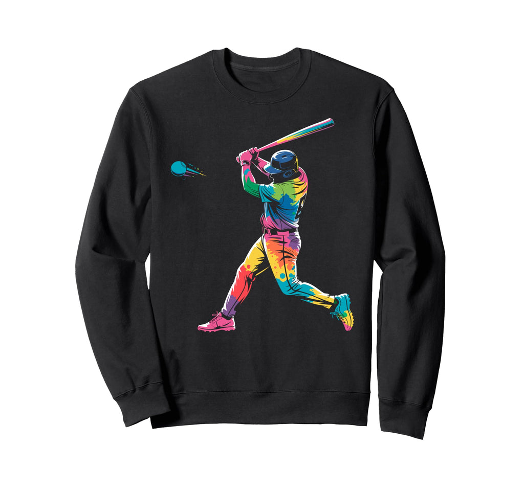 Paint Splash Baseball Player Sweatshirt - Aesthetic Graphic Men Women - T-Shirt, Sweatshirt, Hoodie