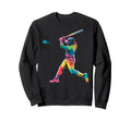 Paint Splash Baseball Player Sweatshirt - Aesthetic Graphic Men Women - T-Shirt, Sweatshirt, Hoodie