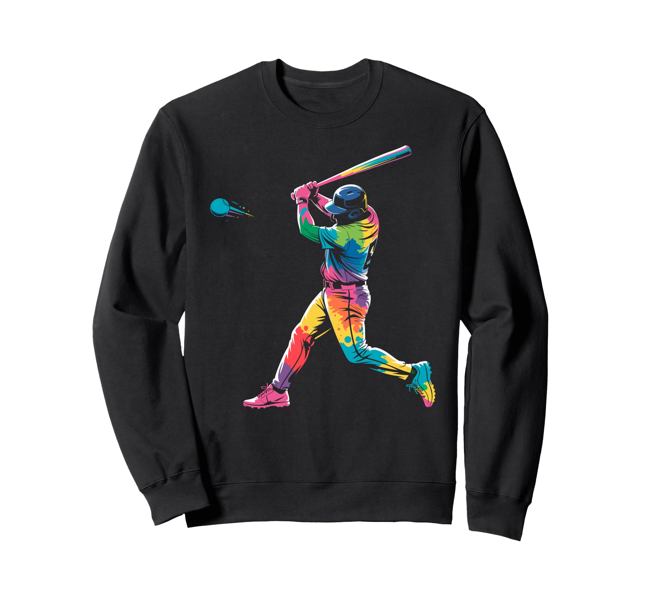 Paint Splash Baseball Player Sweatshirt - Aesthetic Graphic Men Women - T-Shirt, Sweatshirt, Hoodie