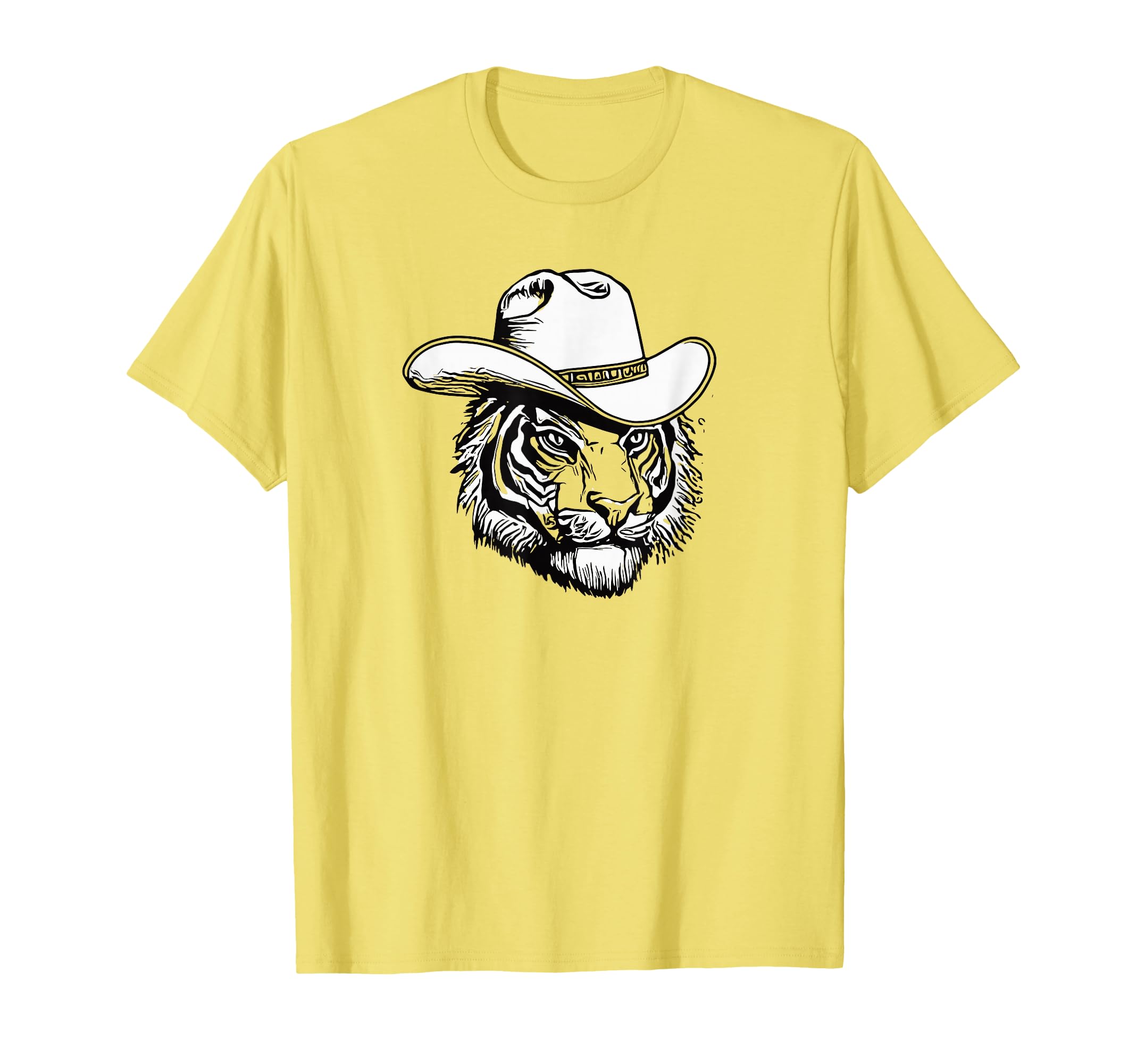 Funny Country Music Tiger Cowboy Hat T-Shirt - Casual Everyday Wear Unisex - T-Shirt, Sweatshirt, Hoodie
