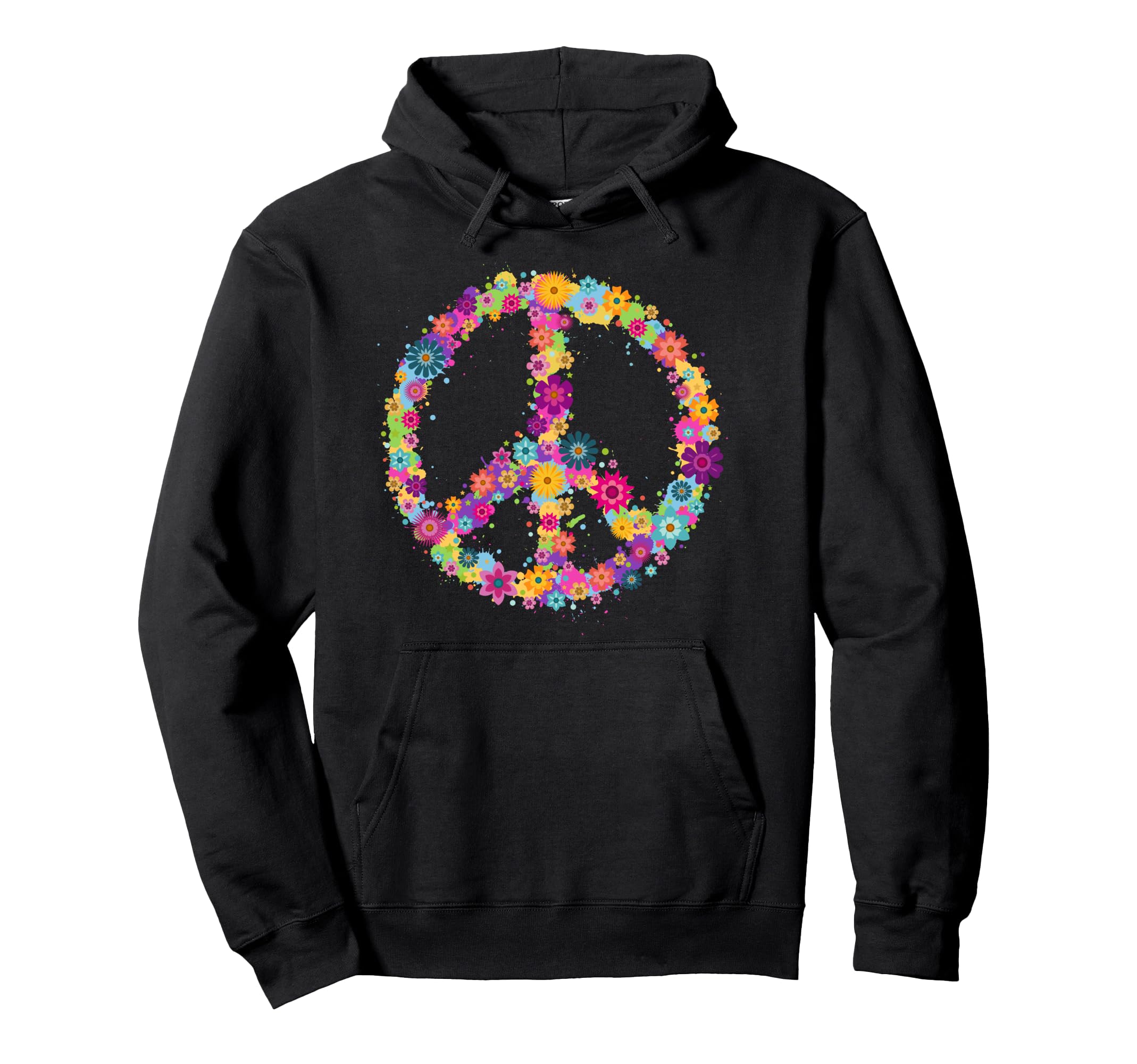 Peace Love Hippie Costume Tie Die 60S Hoodie - Custom Art Print for Adults - T-Shirt, Sweatshirt, Hoodie