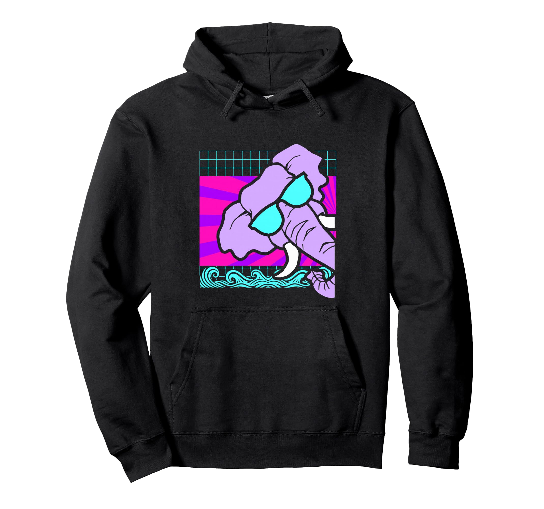 Aesthetic Vaporwave Outfits Elephant Hoodie - Fun Novelty Design Unisex - T-Shirt, Sweatshirt, Hoodie