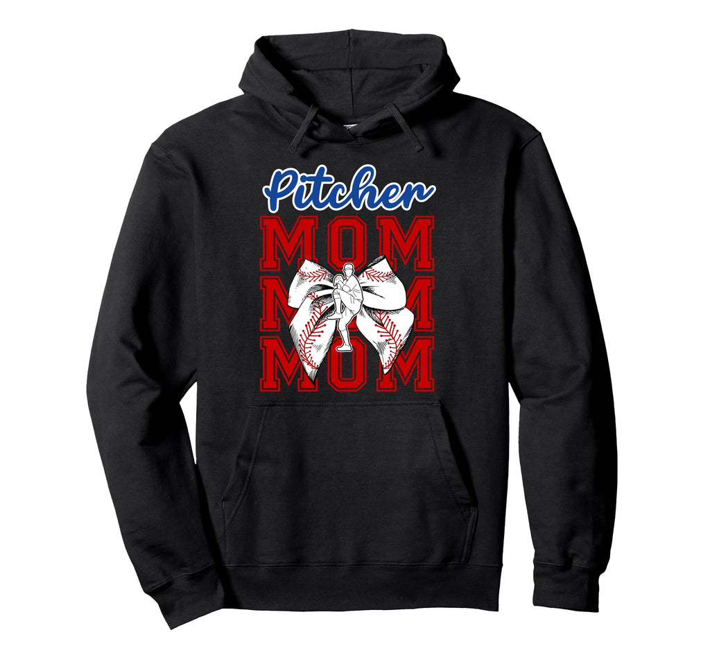 Baseball Pitcher Mom Coquette Baseball Hoodie - Novelty Apparel Unisex - T-Shirt, Sweatshirt, Hoodie