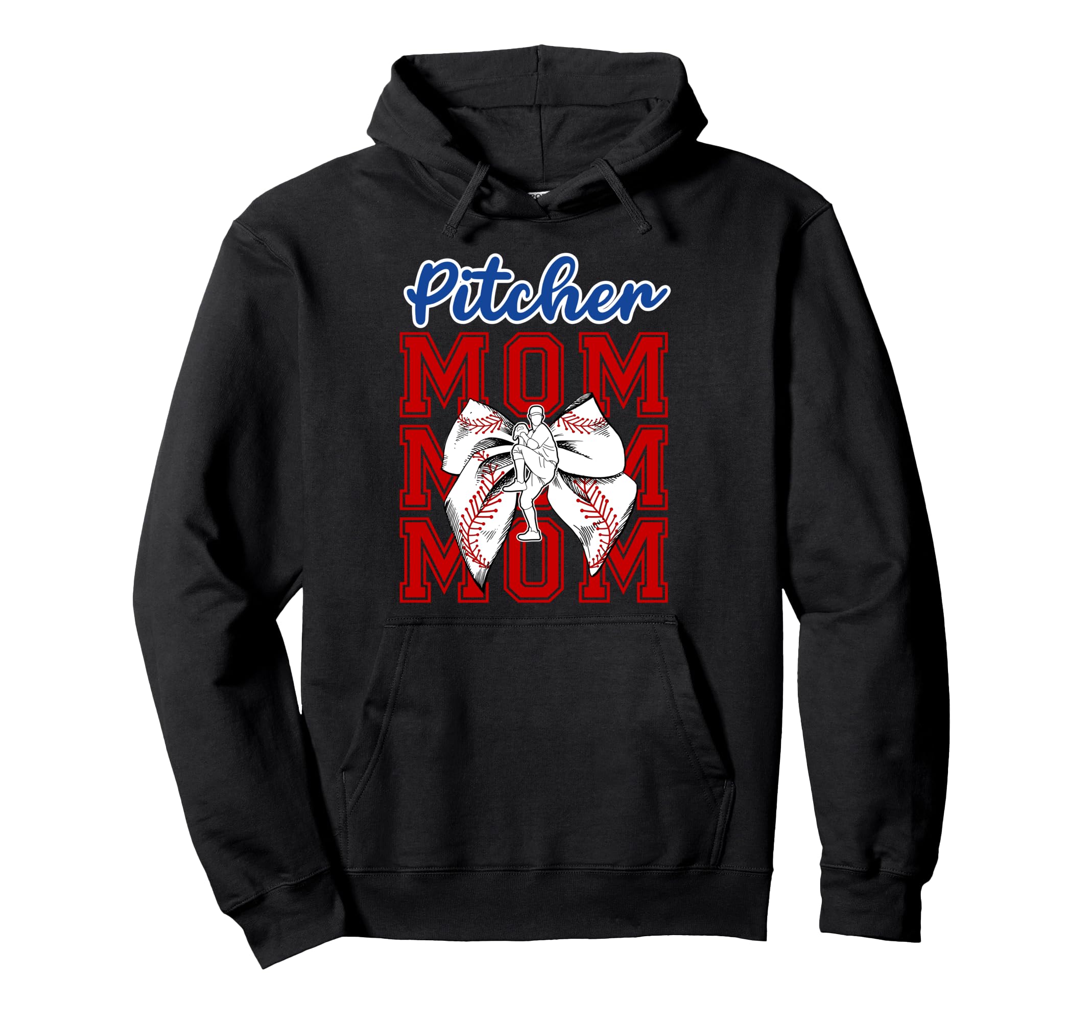 Baseball Pitcher Mom Coquette Baseball Hoodie - Novelty Apparel Unisex - T-Shirt, Sweatshirt, Hoodie