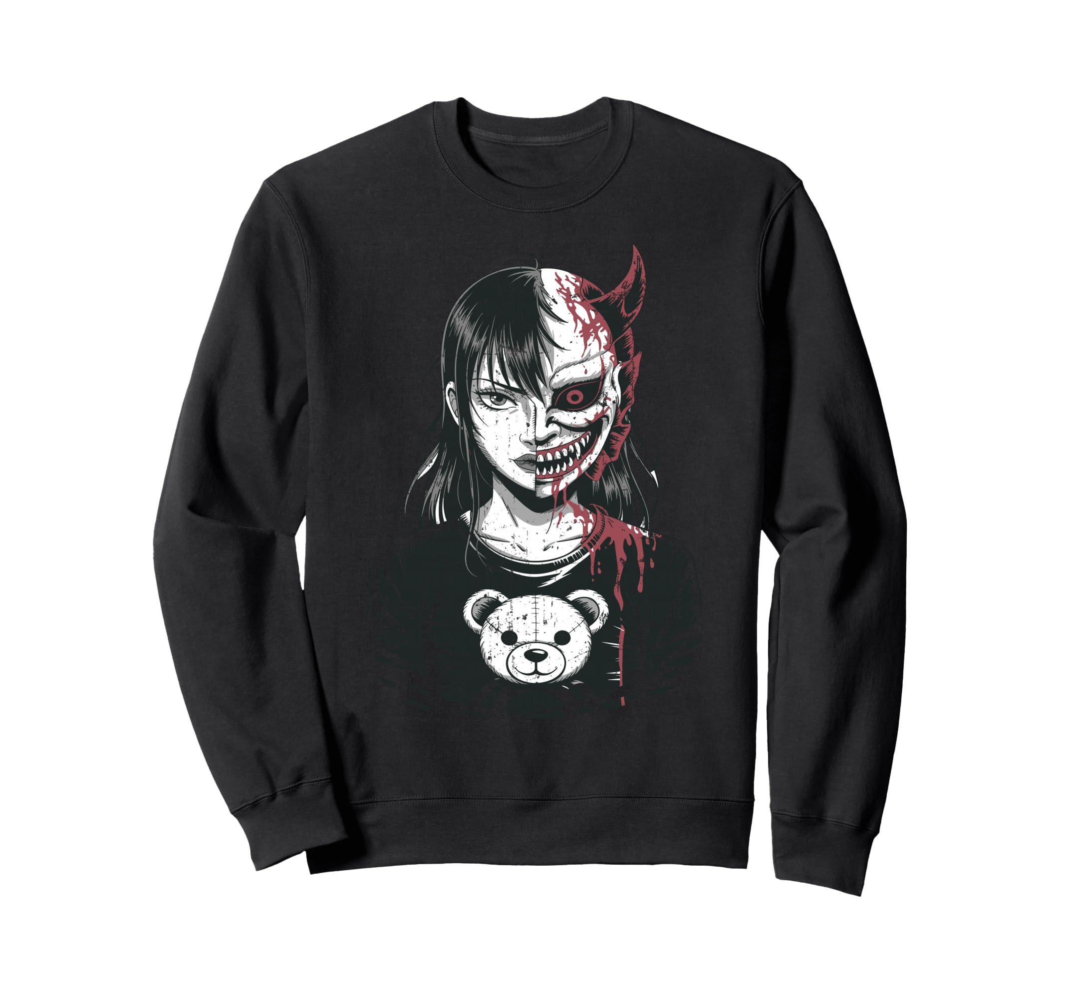 Japanese Horror Anime Manga Y2K Hannya Sweatshirt - Graphic Print Unisex - T-Shirt, Sweatshirt, Hoodie