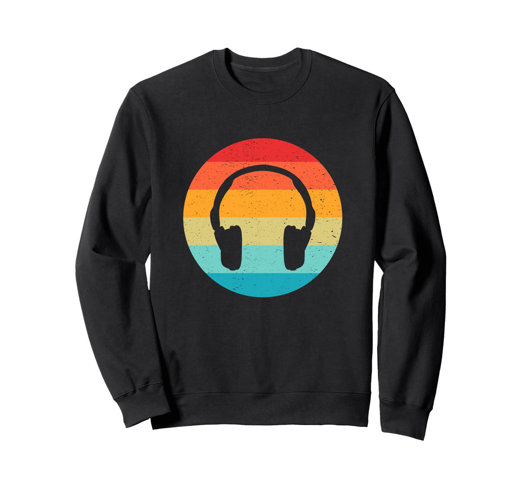 Headphones Silhouette Sunset 80S Sweatshirt - Fun Novelty Design Men Women - T-Shirt, Sweatshirt, Hoodie
