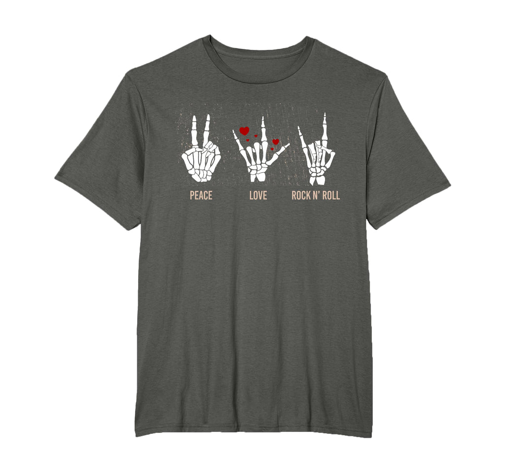 Peace Love Rock N Roll Guitar Hippie T-Shirt - Unique Graphic for Adults - T-Shirt, Sweatshirt, Hoodie