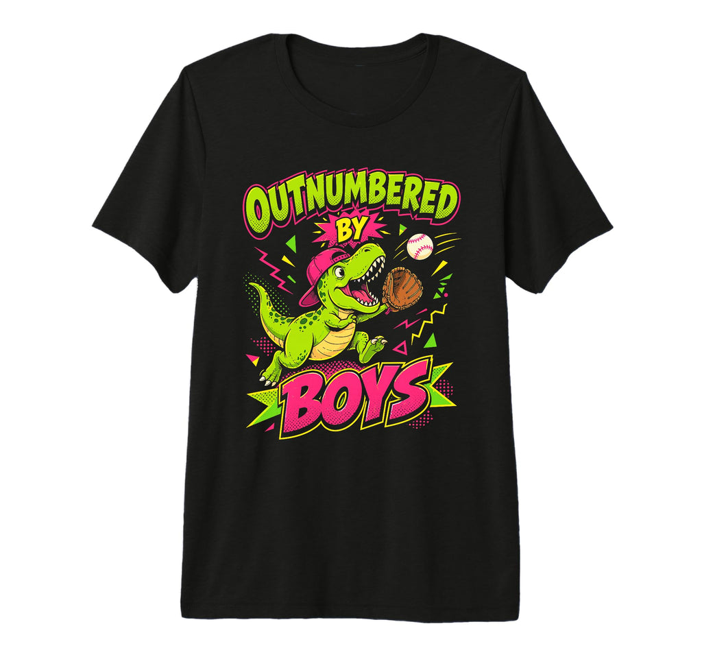 Outnumbered Baseball Mom T Rex T-Shirt - Minimalist Print for Adults - T-Shirt, Sweatshirt, Hoodie