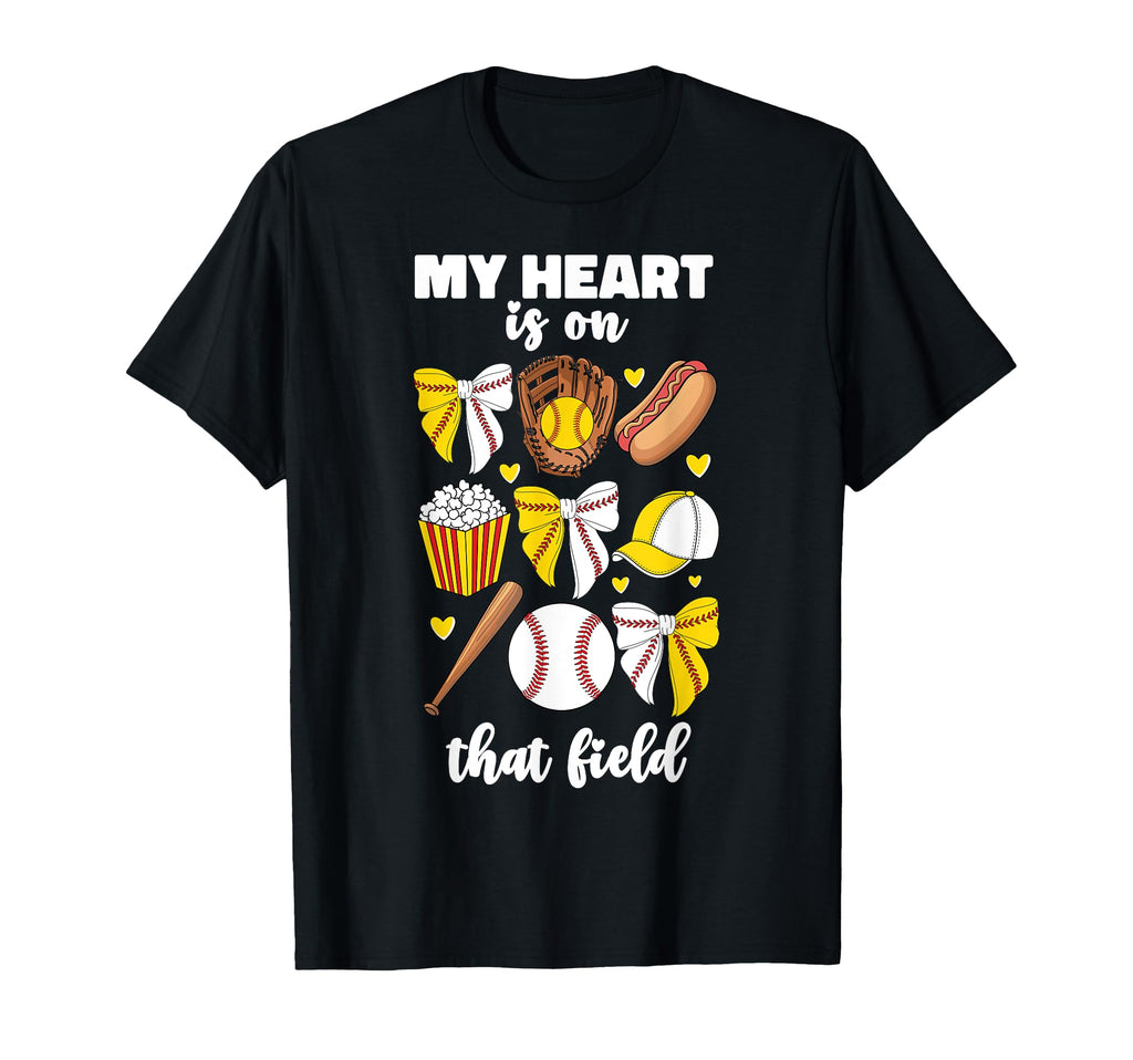 My Heart Is That Field Half Baseball And T-Shirt - Custom Art Print Unisex - T-Shirt, Sweatshirt, Hoodie