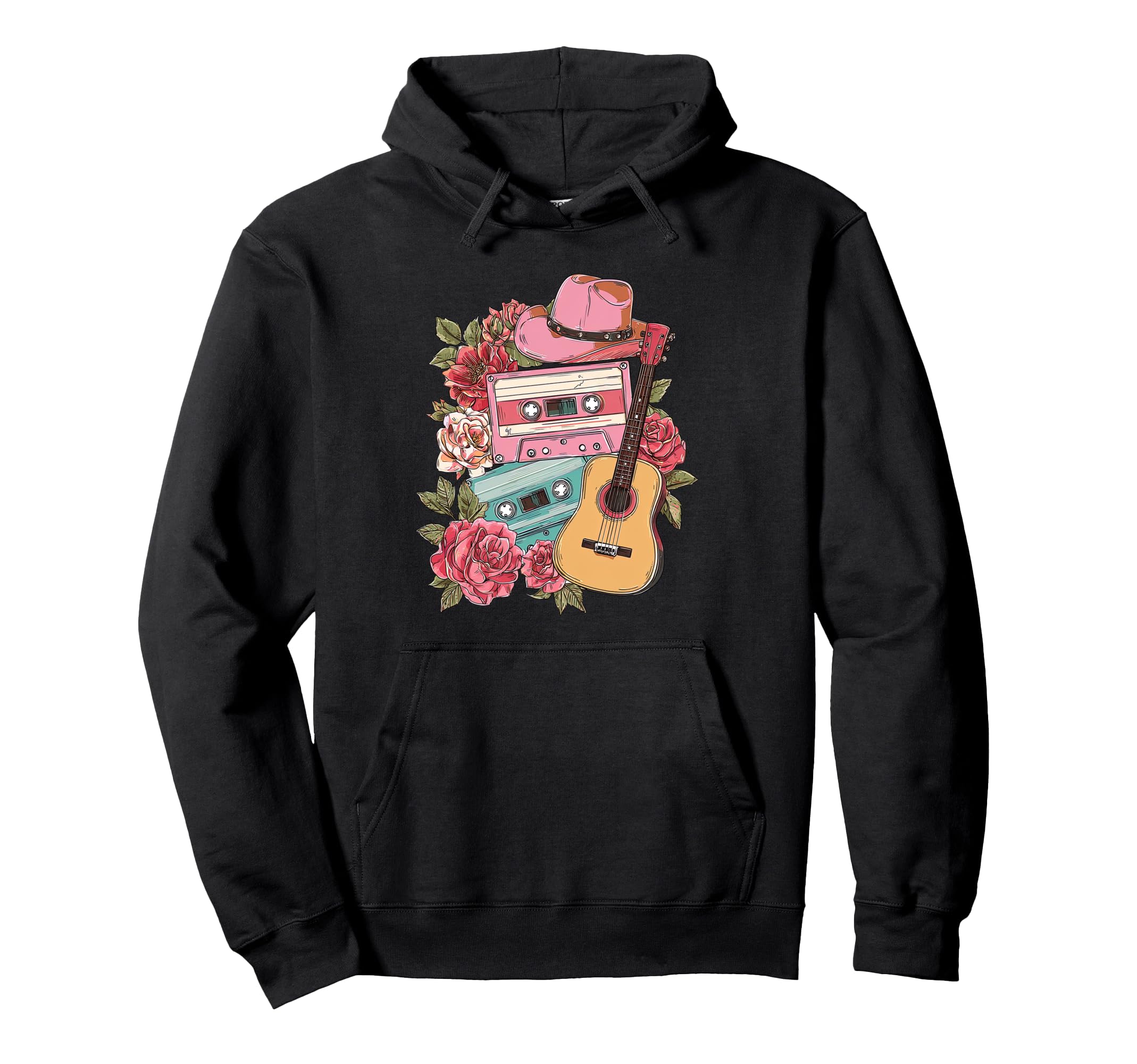 Country Music 90S Aesthetic Guitar Hoodie - Trendy Graphic Men Women - T-Shirt, Sweatshirt, Hoodie