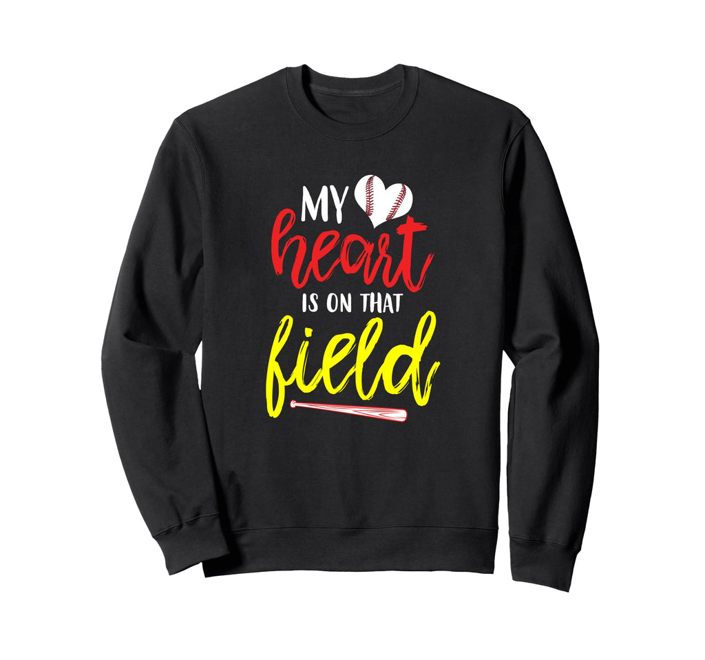 Baseball Parent Mom Dad My Heart Sweatshirt - Custom Art Print for Adults - T-Shirt, Sweatshirt, Hoodie