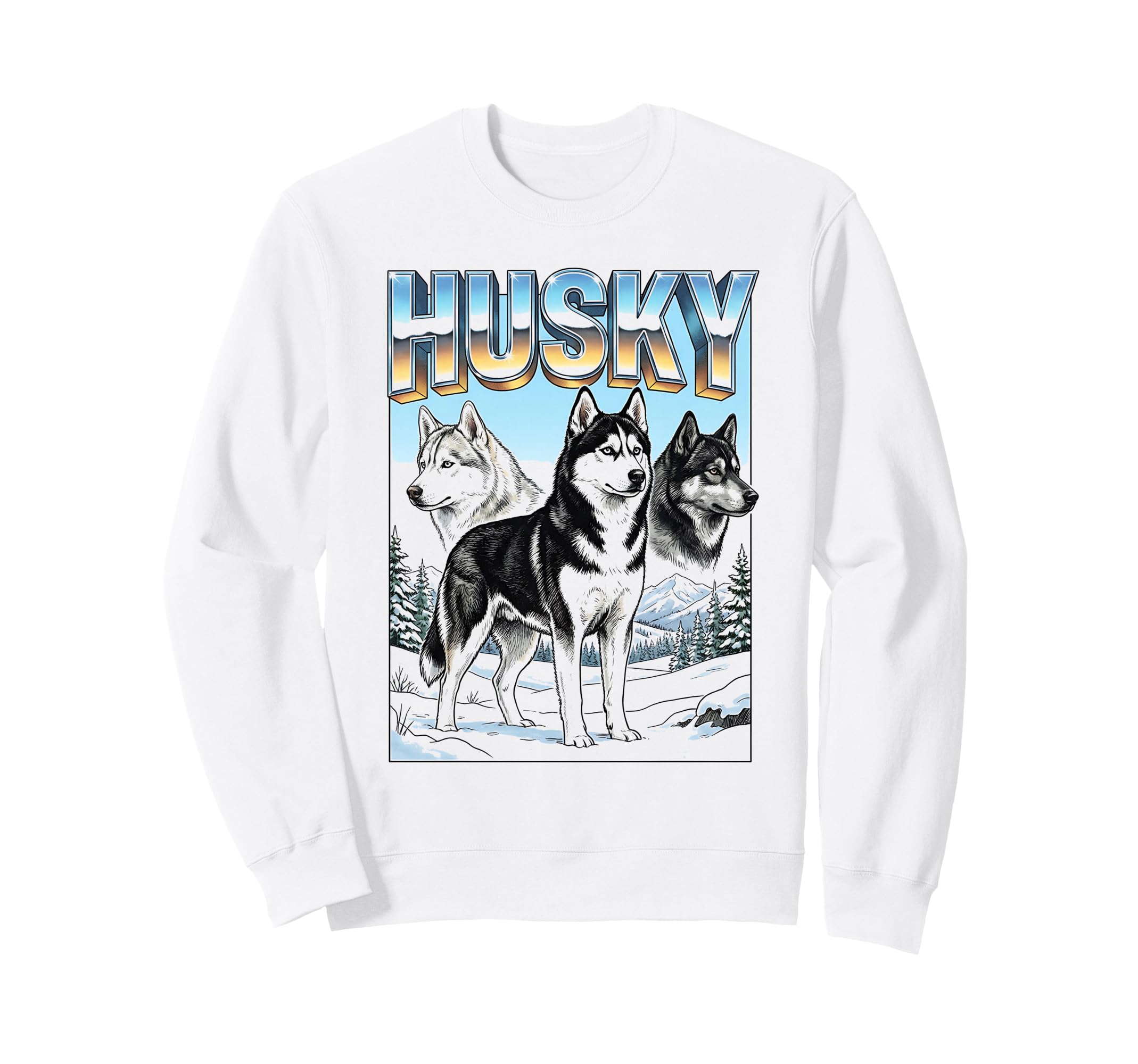 Husky 90S Dog Lover 80S Husky Owner Sweatshirt - Streetwear Style Unisex - T-Shirt, Sweatshirt, Hoodie