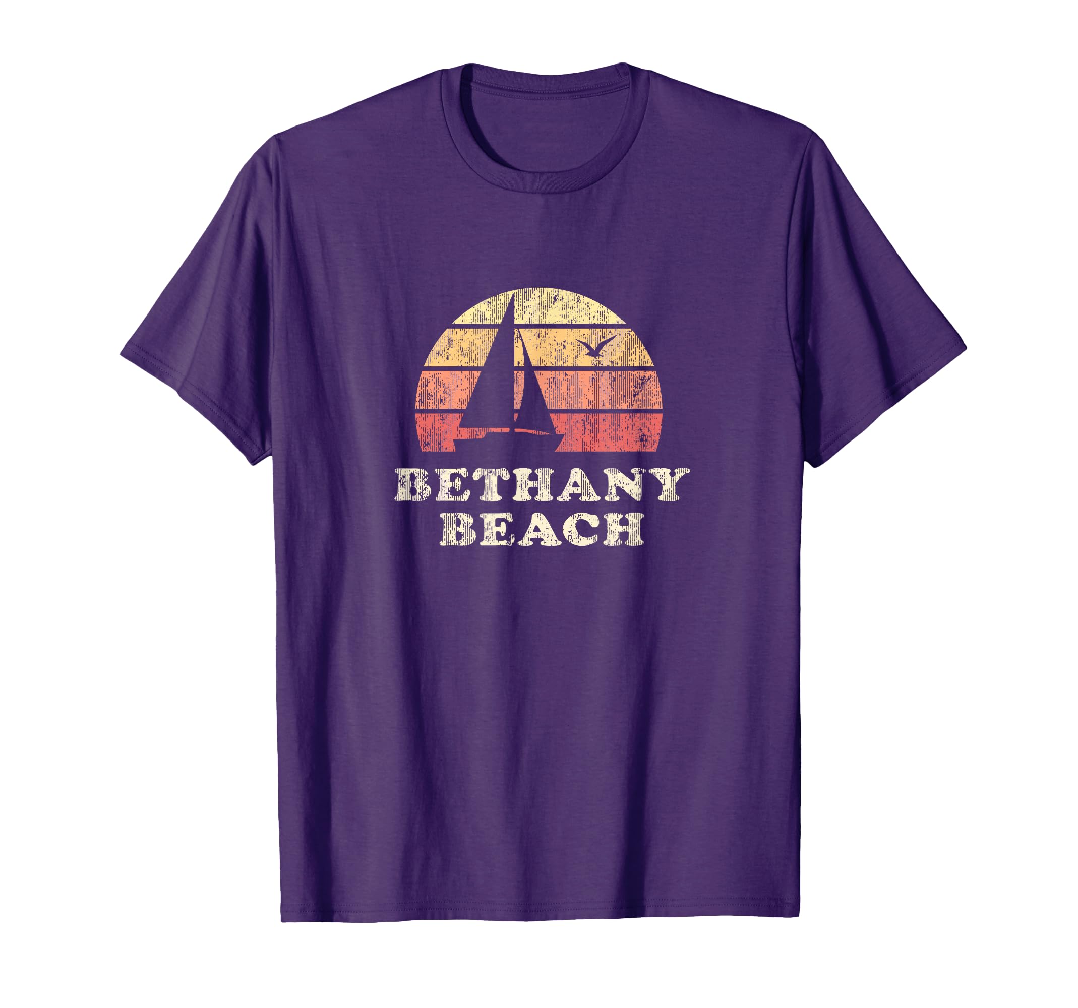 Bethany Beach De Sailboat 70S T-Shirt - Fun Novelty Design for Adults - T-Shirt, Sweatshirt, Hoodie