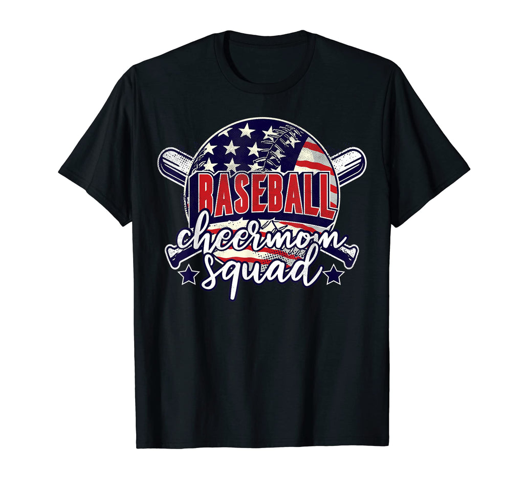 Baseball Patriotic And Cheer Mom T-Shirt - Casual Everyday Wear for Adults - T-Shirt, Sweatshirt, Hoodie