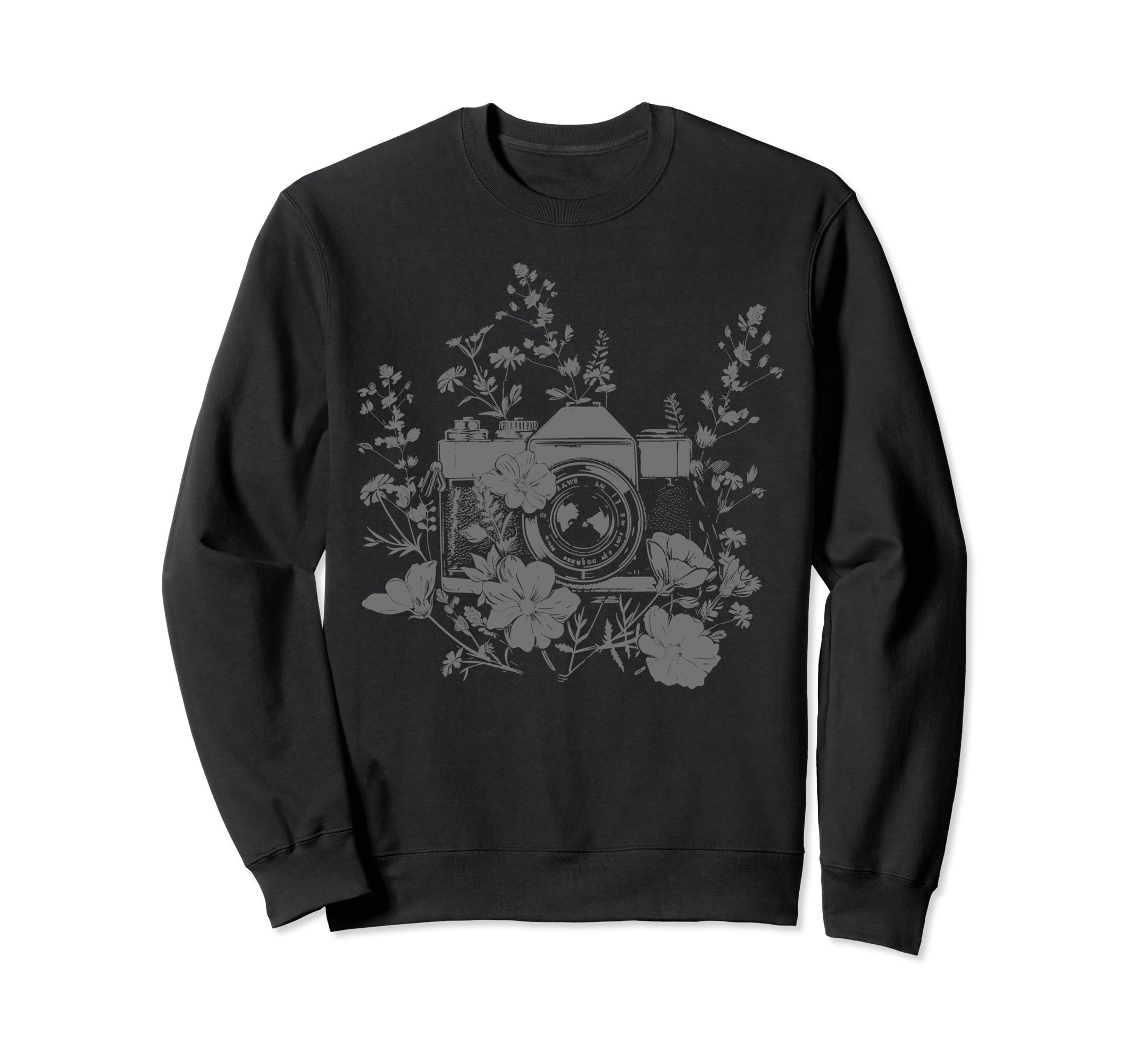 Photographer Camera Flowers Sweatshirt - Fun Novelty Design Men Women - T-Shirt, Sweatshirt, Hoodie