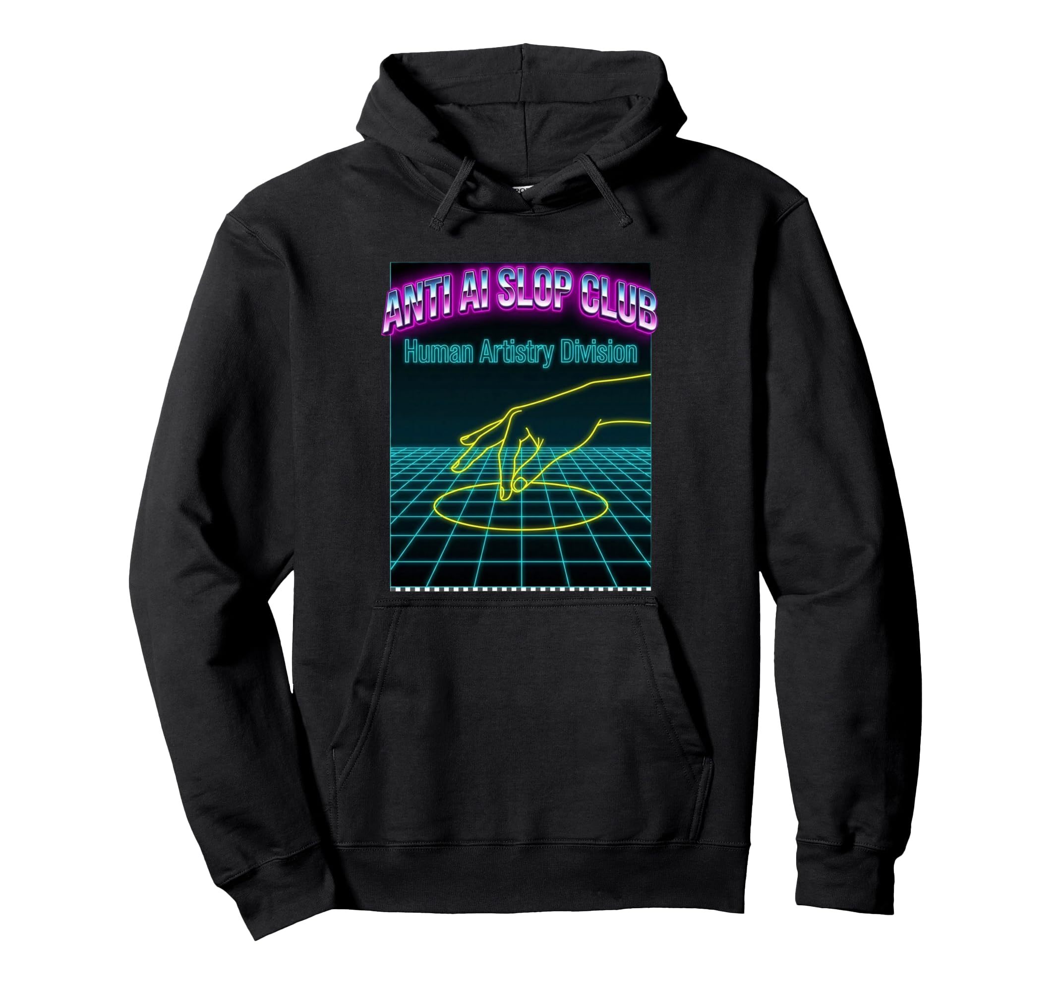 Anti Ai Slop Club Vaporwave Human Hoodie - Aesthetic Graphic Men Women - T-Shirt, Sweatshirt, Hoodie