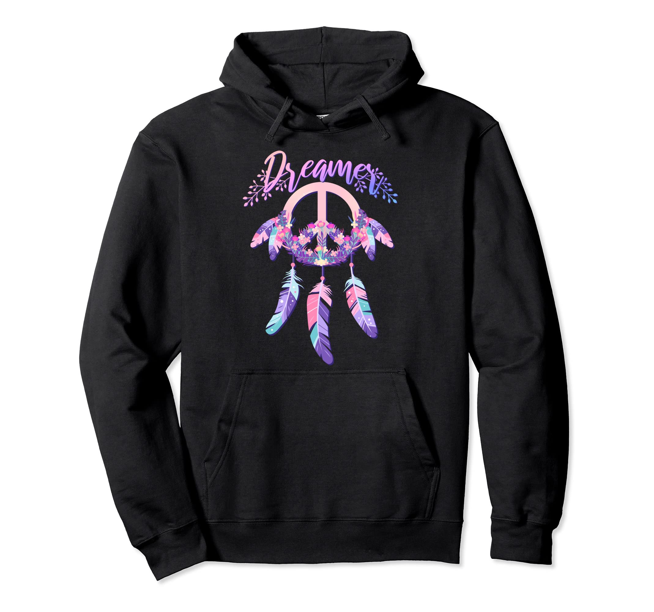 Dreamer Boho Dreamcatcher 60S 70S Hoodie - Casual Everyday Wear Men Women - T-Shirt, Sweatshirt, Hoodie
