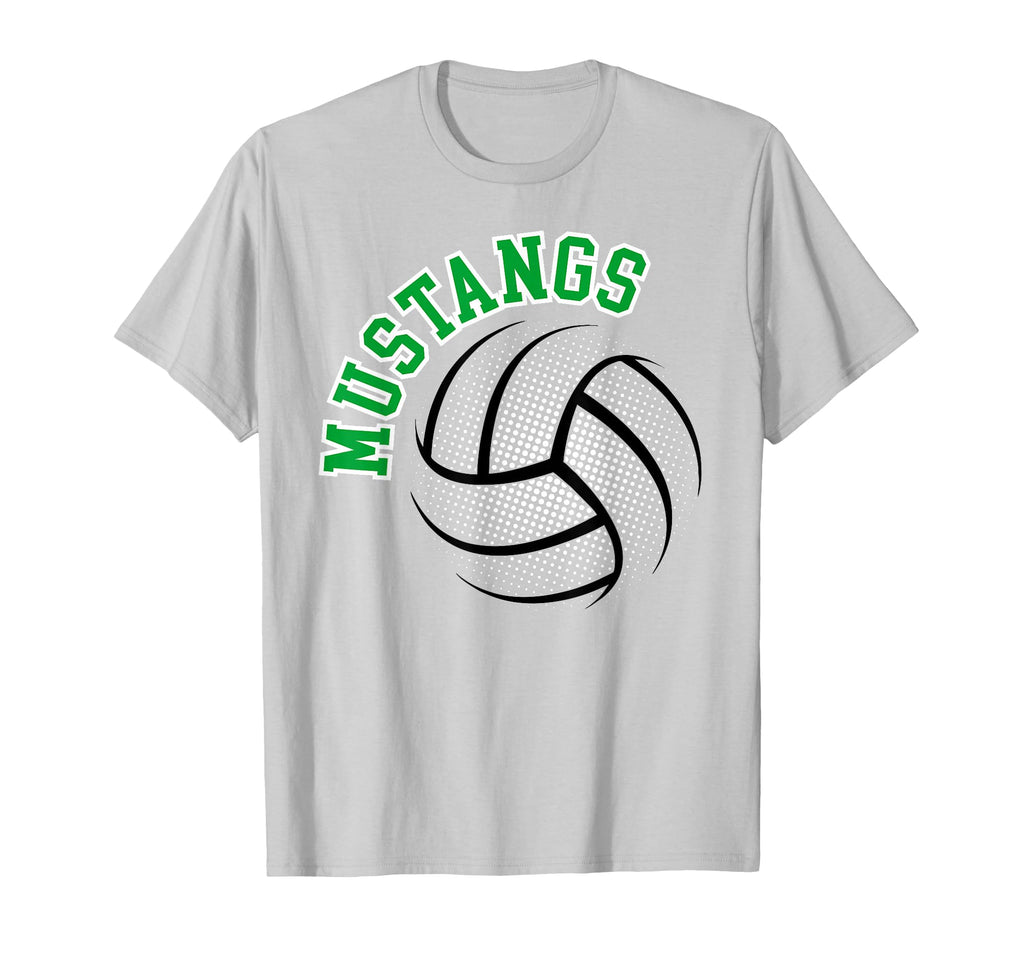Mustangs Volleyball Mom Game Day Green T-Shirt - Graphic Print Men Women - T-Shirt, Sweatshirt, Hoodie