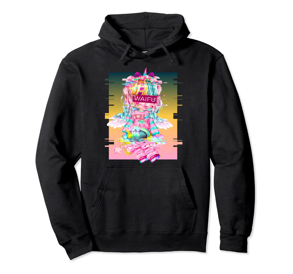 Waifu Anime Unicorn Japanese Aesthetic Hoodie - Streetwear Style Men Women - T-Shirt, Sweatshirt, Hoodie