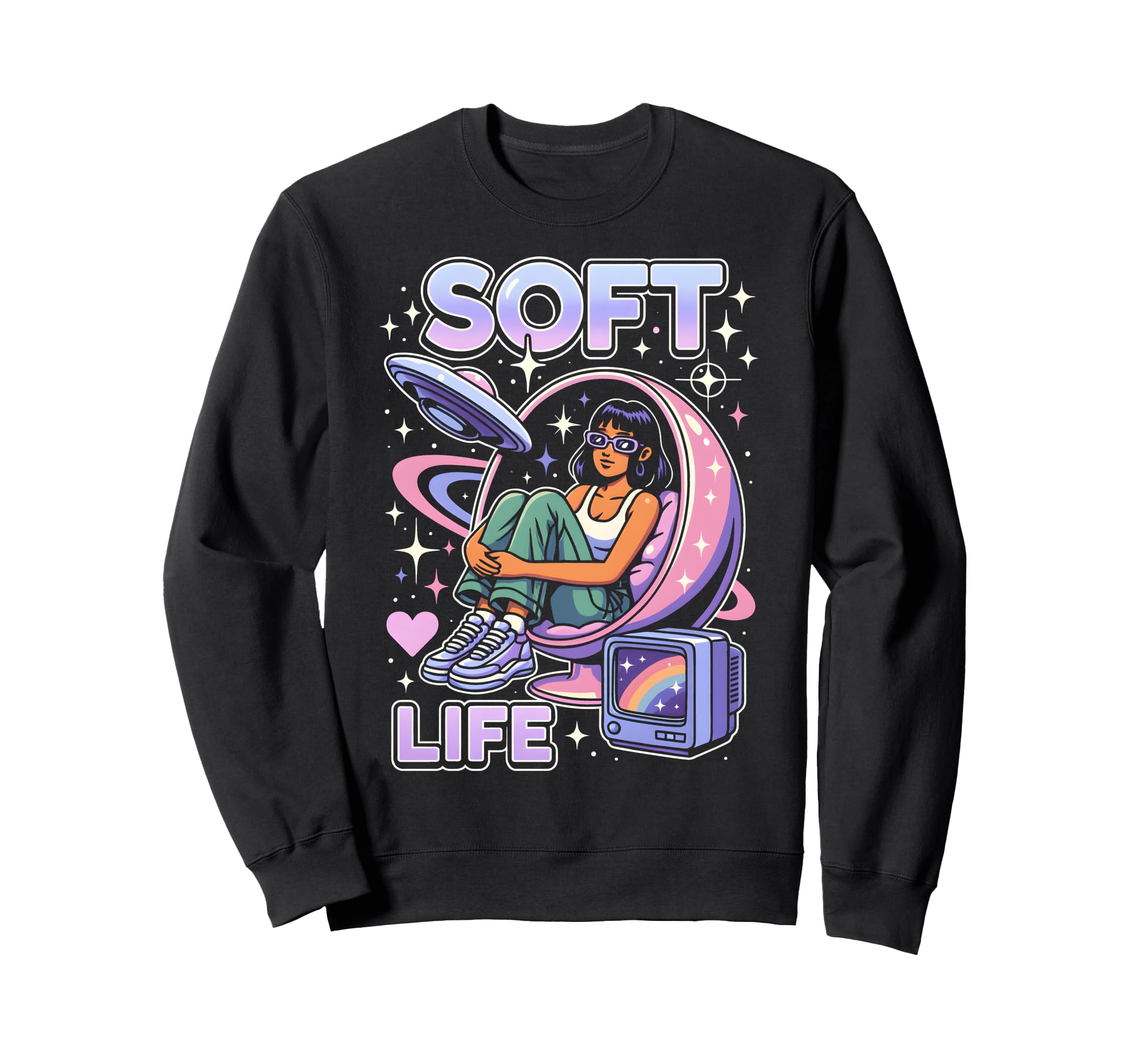 Soft Life Aesthetic Y2K Sweatshirt - Casual Everyday Wear for Adults - T-Shirt, Sweatshirt, Hoodie