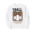 Tball Mom Leopard Bow Baseball Sweatshirt - Minimalist Print for Adults - T-Shirt, Sweatshirt, Hoodie