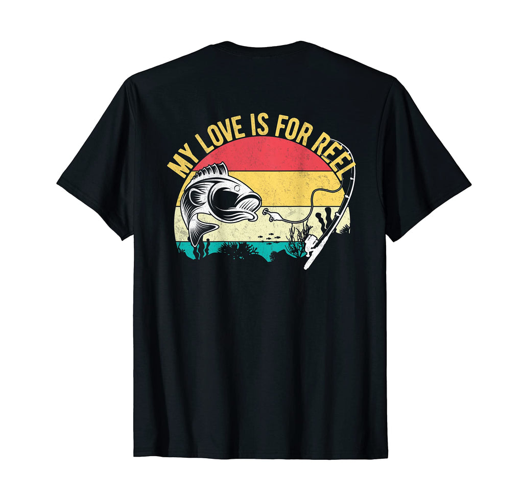 My Love Is Reel Funny Fishing Pun Sunset T-Shirt - Custom Art Print Unisex - T-Shirt, Sweatshirt, Hoodie