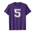 Number 5 Distressed Five Sports T-Shirt - Graphic Print for Adults - T-Shirt, Sweatshirt, Hoodie