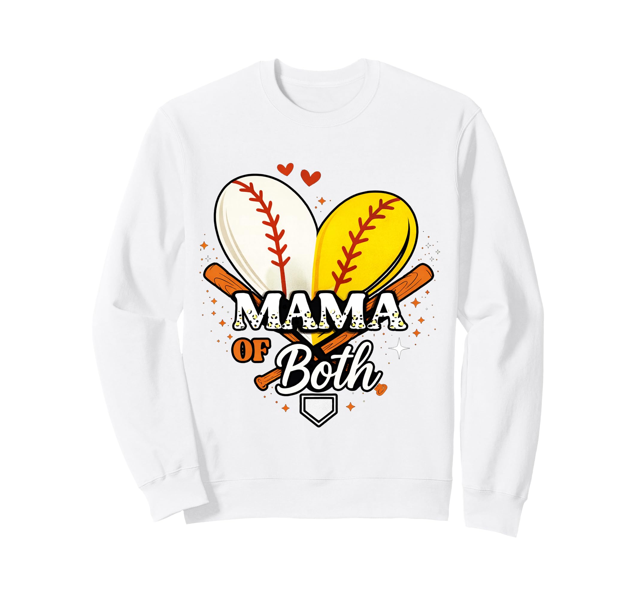 Mama Both Baseball Softball Game Day Sweatshirt - Streetwear Style Unisex - T-Shirt, Sweatshirt, Hoodie