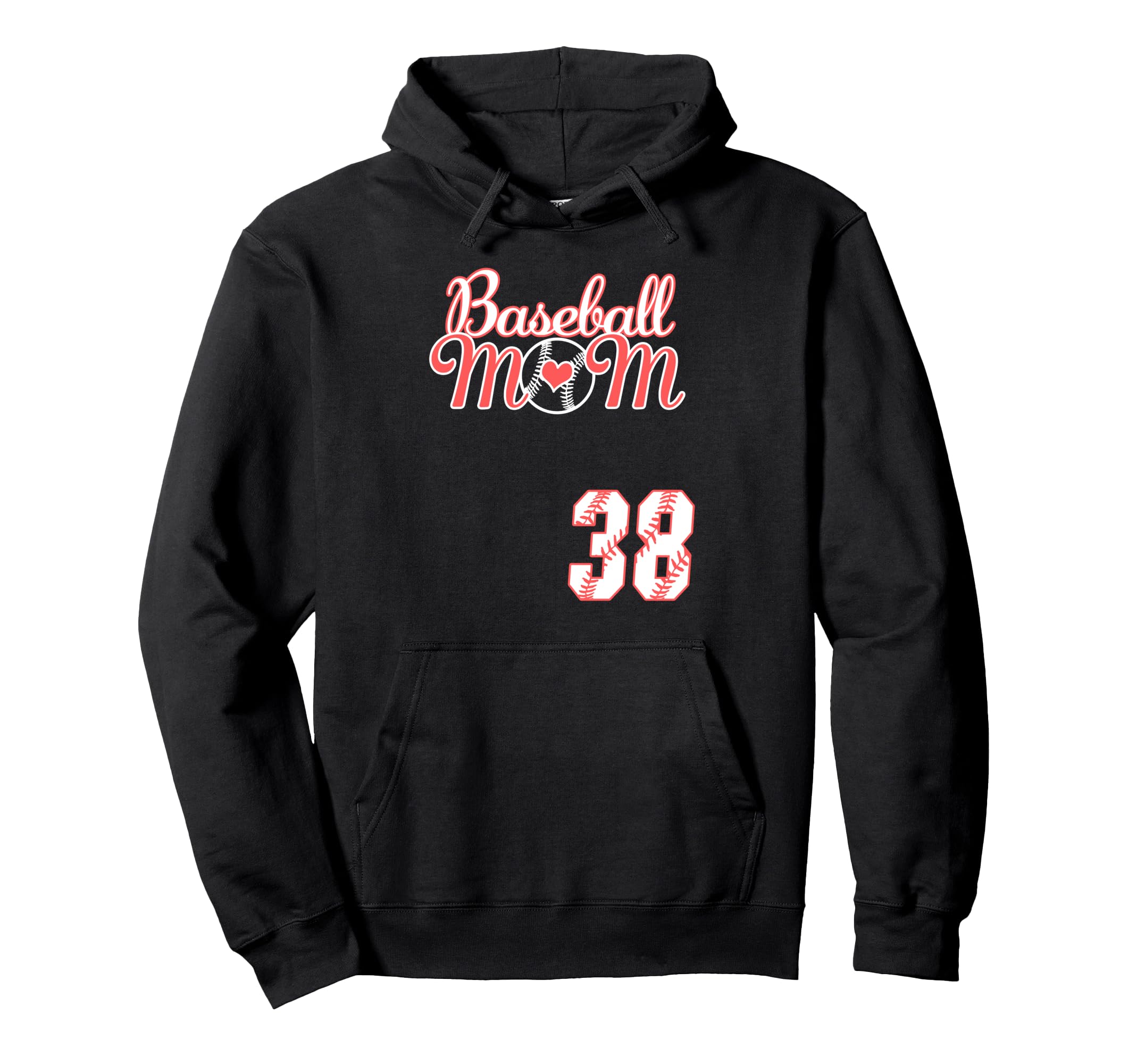 Baseball Mom Mothers Day 38 Baseball Player Hoodie - Unique Graphic Unisex - T-Shirt, Sweatshirt, Hoodie
