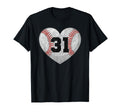 Baseball Number 31 Distressed Heart T-Shirt - Streetwear Style Unisex - T-Shirt, Sweatshirt, Hoodie