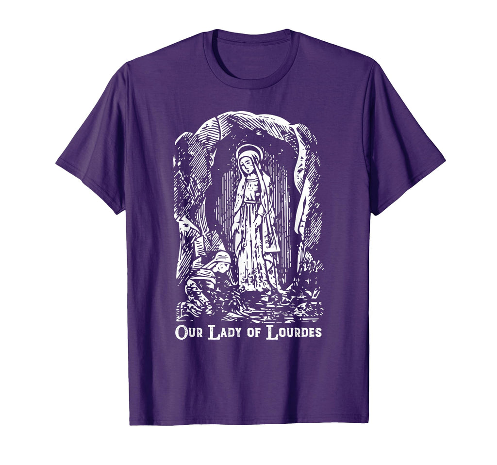 Happy Catholics Our Lady Lourdes T-Shirt - Trendy Graphic Men Women - T-Shirt, Sweatshirt, Hoodie