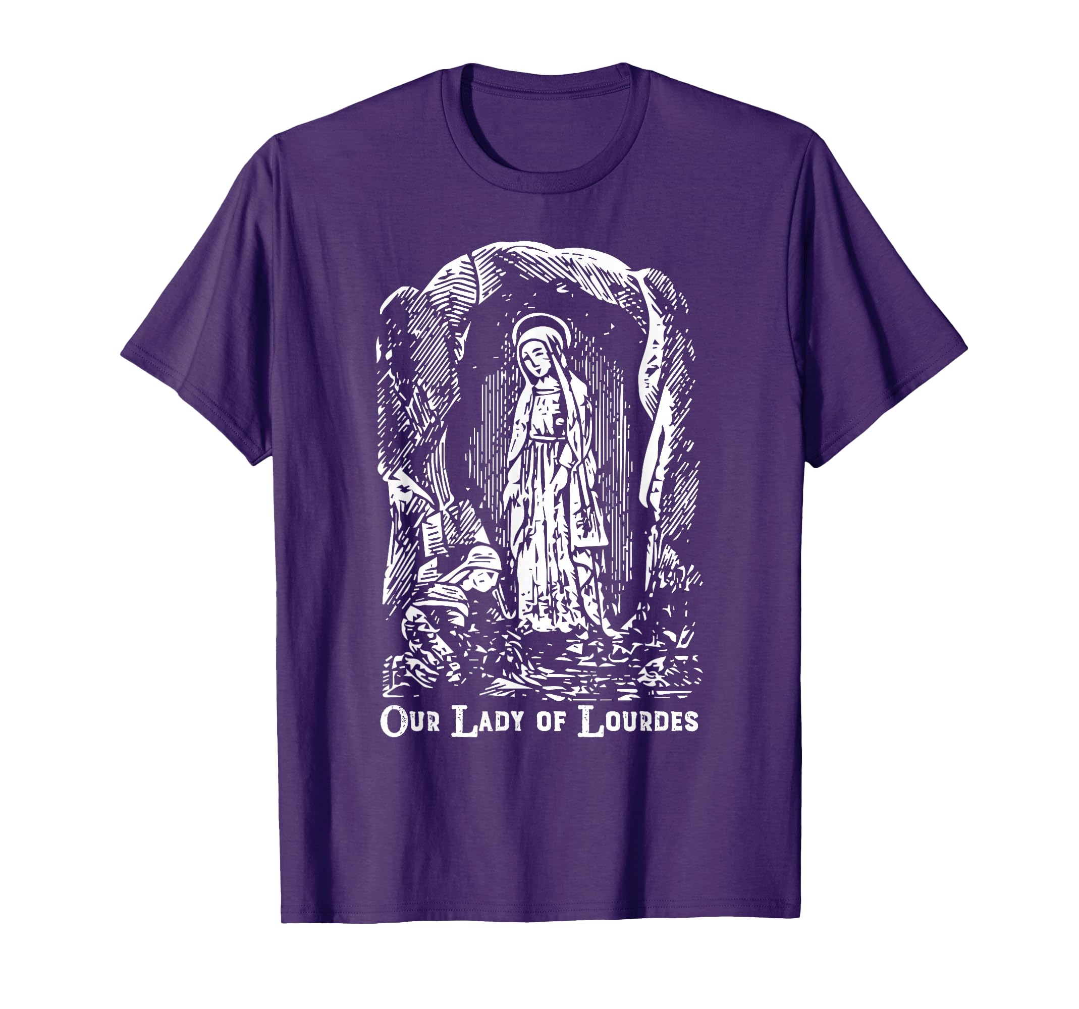 Happy Catholics Our Lady Lourdes T-Shirt - Trendy Graphic Men Women - T-Shirt, Sweatshirt, Hoodie