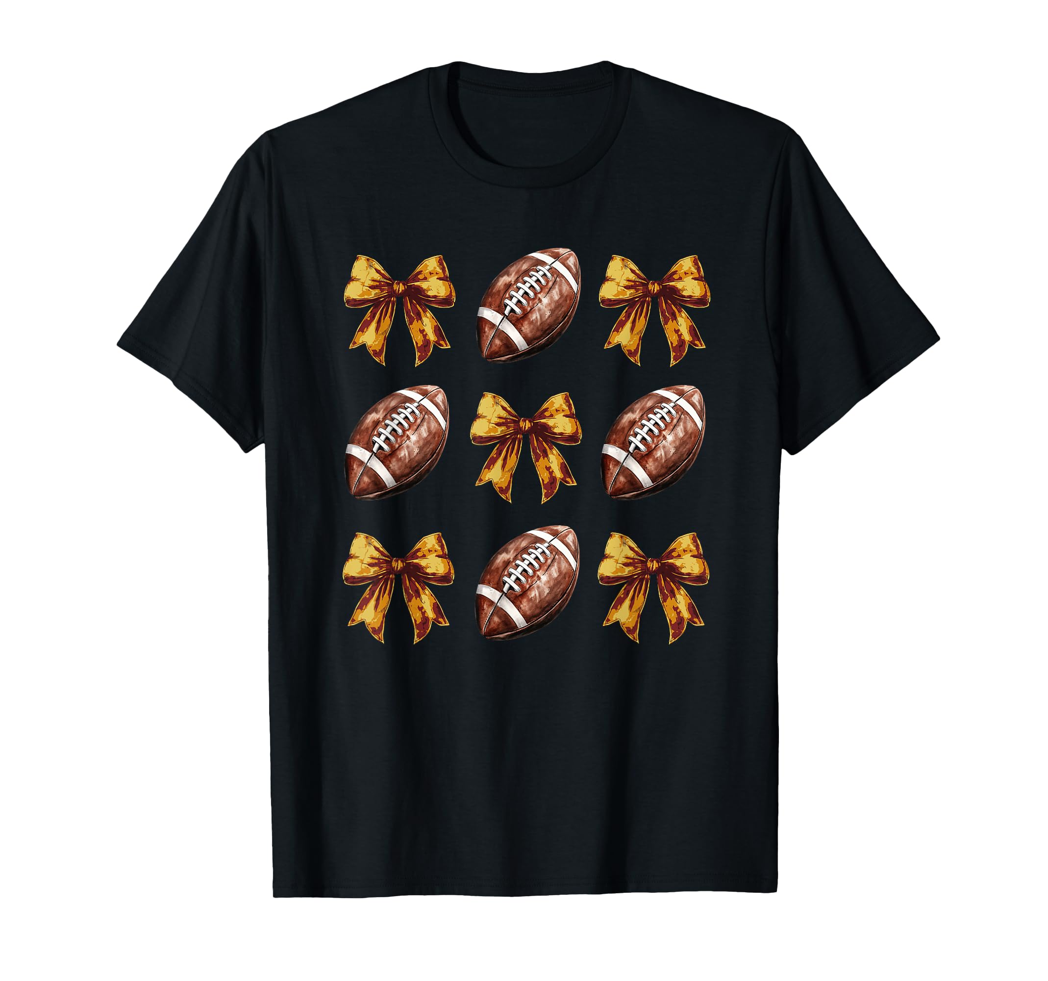 Football Coquette Bow Game Day Mom T-Shirt - Custom Art Print Men Women - T-Shirt, Sweatshirt, Hoodie