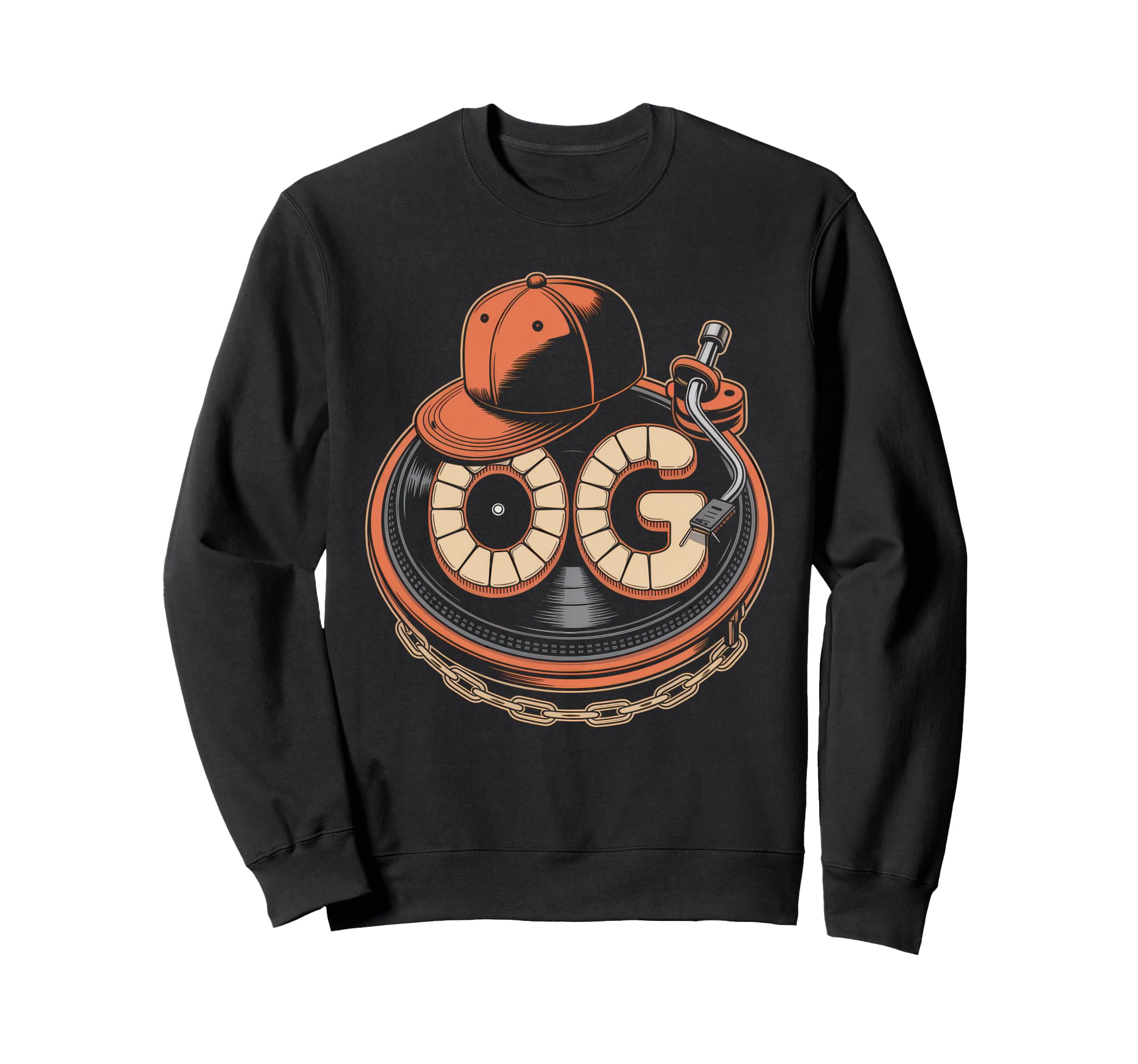 Old School Og Hip Hop Vinyl Cds Sweatshirt - Minimalist Print for Adults - T-Shirt, Sweatshirt, Hoodie