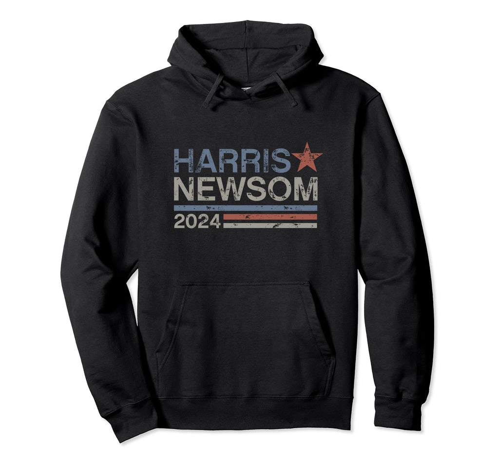 Harris Newsom 2024 Distressed Stripe Hoodie - Minimalist Print for Adults - T-Shirt, Sweatshirt, Hoodie