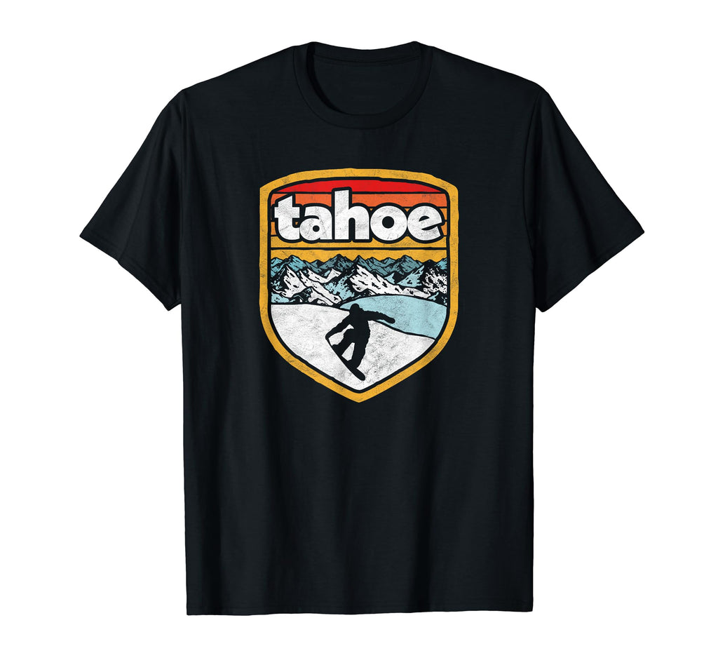 Lake Tahoe Snowboard Distressed T-Shirt - Fun Novelty Design Men Women - T-Shirt, Sweatshirt, Hoodie