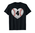 Baseball Number 4 Distressed Heart T-Shirt - Novelty Apparel Men Women - T-Shirt, Sweatshirt, Hoodie