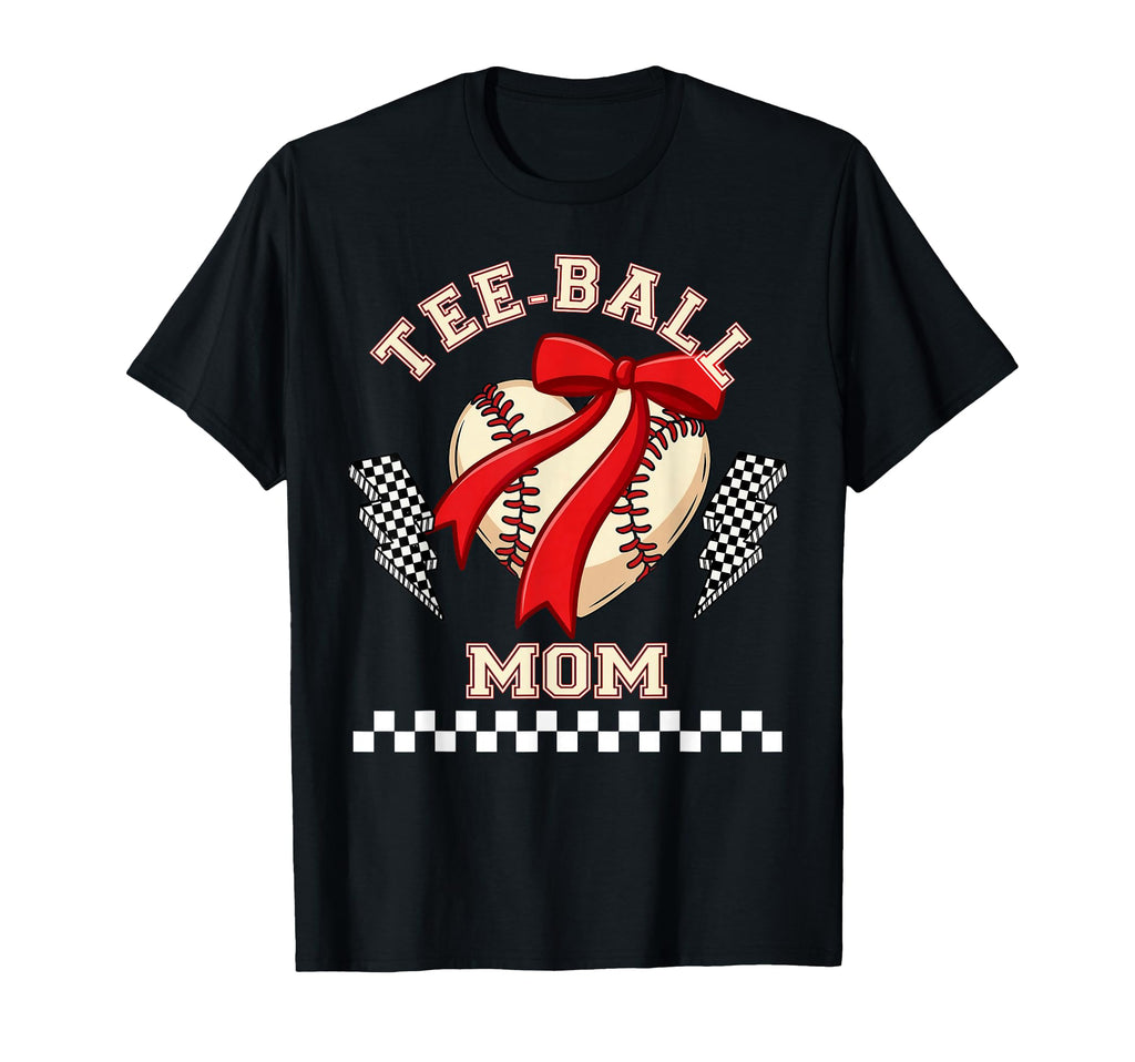 Ball Mom Heart Bow Baseball Mom T-Shirt - Graphic Print for Adults - T-Shirt, Sweatshirt, Hoodie