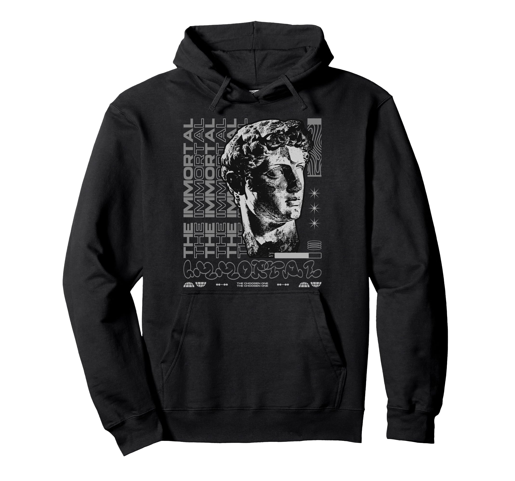 Y2K Immortal Bold Urban Graffiti Hoodie - Unique Graphic Men Women - T-Shirt, Sweatshirt, Hoodie