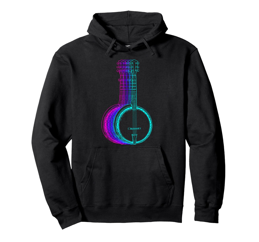 Banjo Instrument Banjoist Vaporwave Hoodie - Unique Graphic for Adults - T-Shirt, Sweatshirt, Hoodie