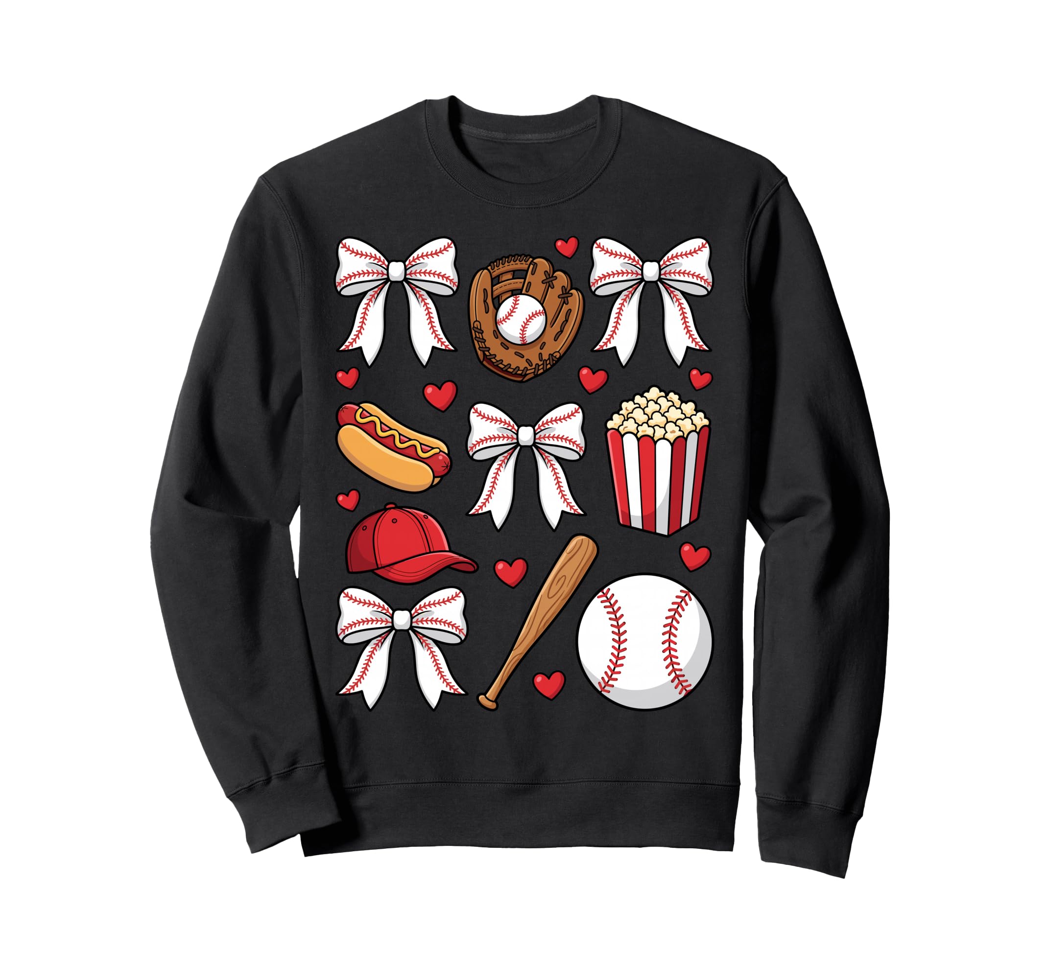 Baseball Coquette Bow Mom Mama Sweatshirt - Custom Art Print Unisex - T-Shirt, Sweatshirt, Hoodie