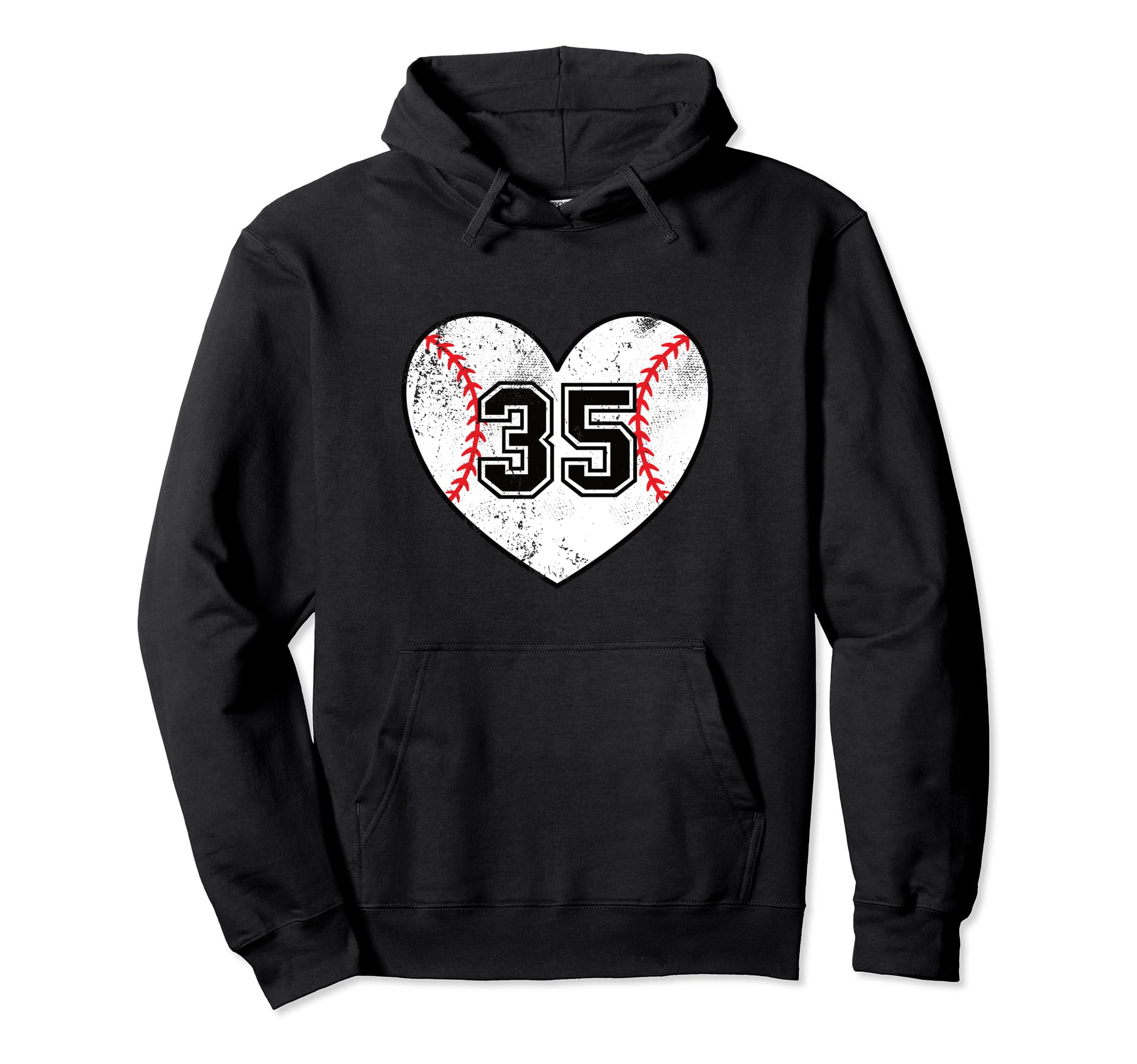 Baseball Heart Player 35 Baseball Hoodie - Casual Everyday Wear for Adults - T-Shirt, Sweatshirt, Hoodie