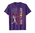 Softball Papa Us Flag Gifts Dad T-Shirt - Trendy Graphic for Adults - T-Shirt, Sweatshirt, Hoodie